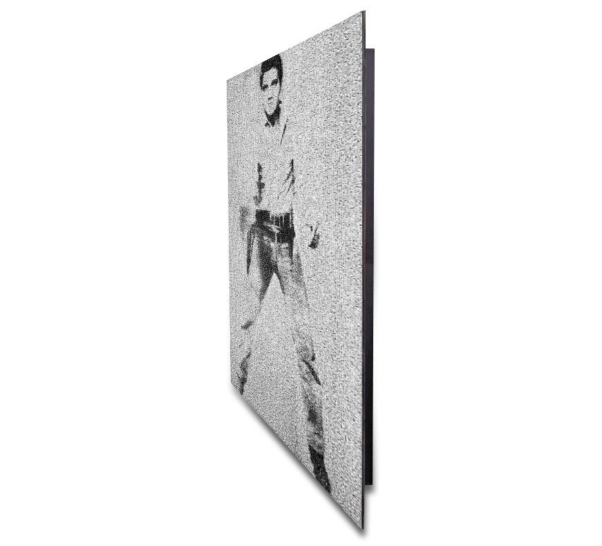 Elvis Presley Andy Warhol  Photographie photomosaïque 20x10  Pop Art aluminium en vente 1