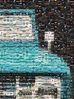 Bronco de Ford 36x48 Photomosaïque - Impression d'aluminium Pop Art Ford Bronco