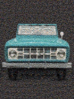Bronco de Ford 36x48  Photomosaïque - Impression d'aluminium Pop Art Ford Bronco
