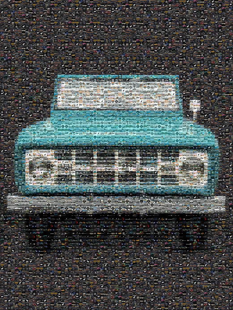 Ford Bronco 36x48  Photomosaic Photography Pop Art Aluminum Print Ford Bronco