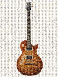Gibson Les Paul 20x30 Photomosaic Photography Aluminum Print Pop Art on Metal 