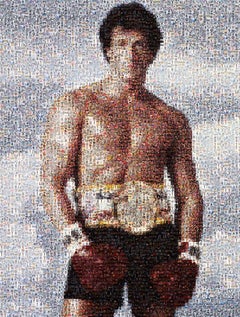 ROCKY 36x48 Sylvester Stallone Fotografía en fotomosaico Pop Art Impresión en aluminio