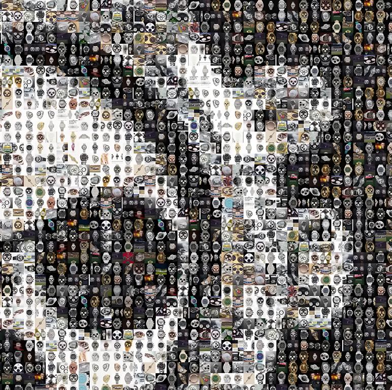 Rolex Daytona 30x30 6263 Paul Newman Fotomosaico Fotografía Fine Art - Photograph de Destro