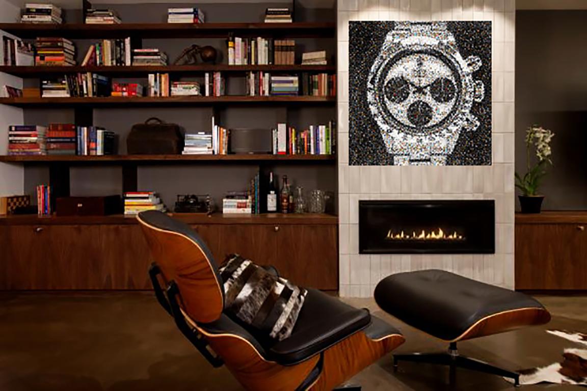 Rolex Daytona 30x30 6263 Paul Newman Fotomosaico Fotografía Fine Art - Color Photograph Negro de Destro