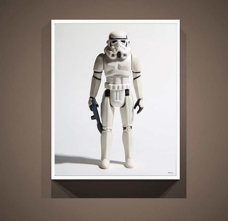 This is a pop art photo print of the original Stormtrooper toy from Kenner.
 