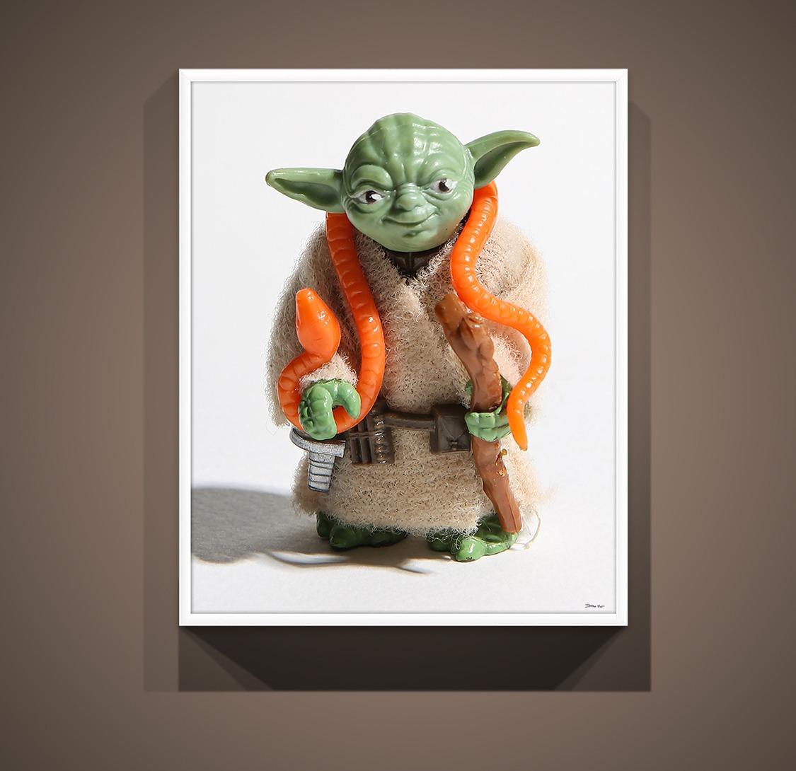 Yoda 50x60 Star Wars, 80's toys, Photography Art Pop Art Kenner Toys Photograph - Beige Still-Life Photograph by Destro