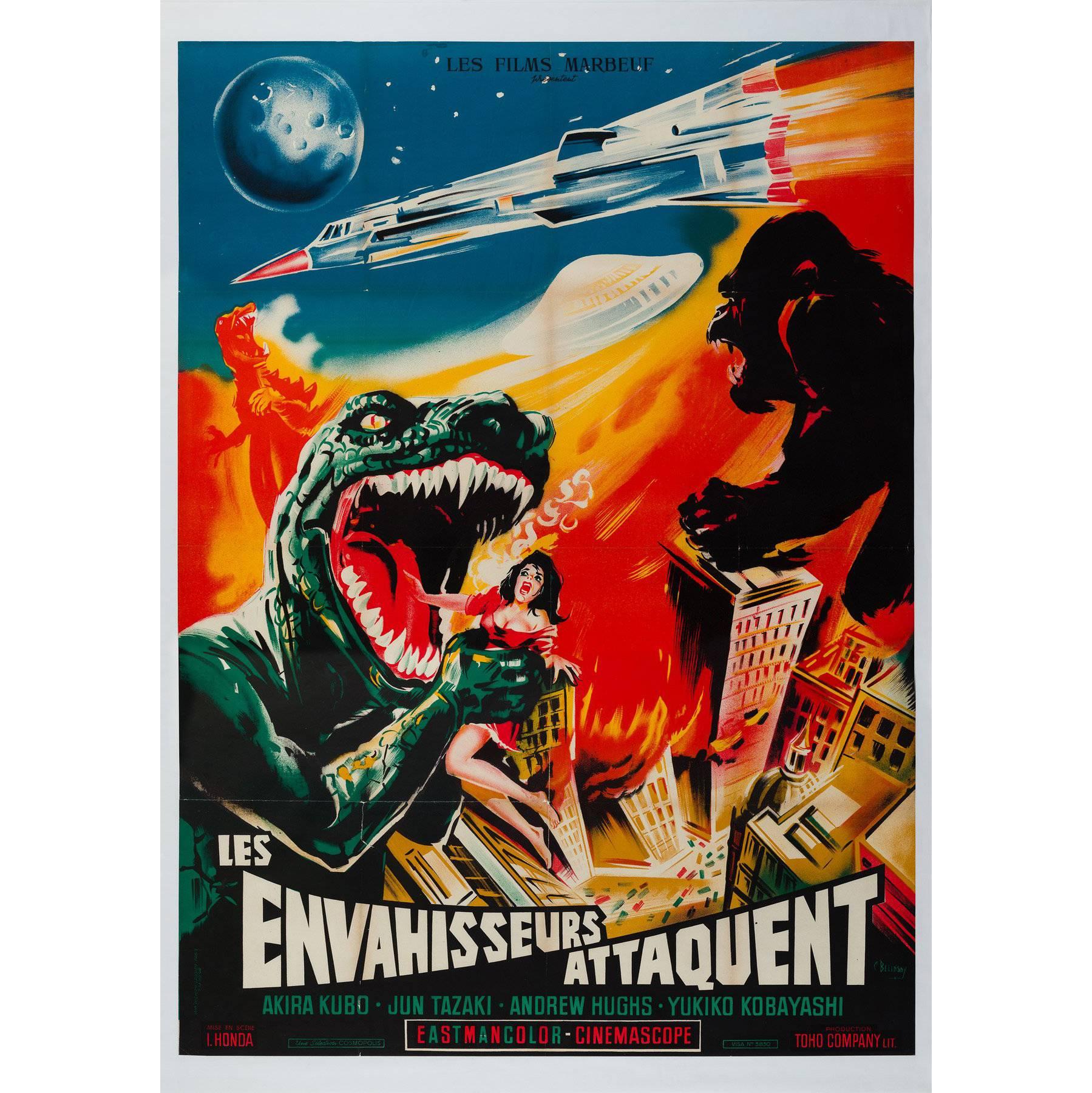 Destroy All Monsters Original French Film Poster, Belinsky, 1970