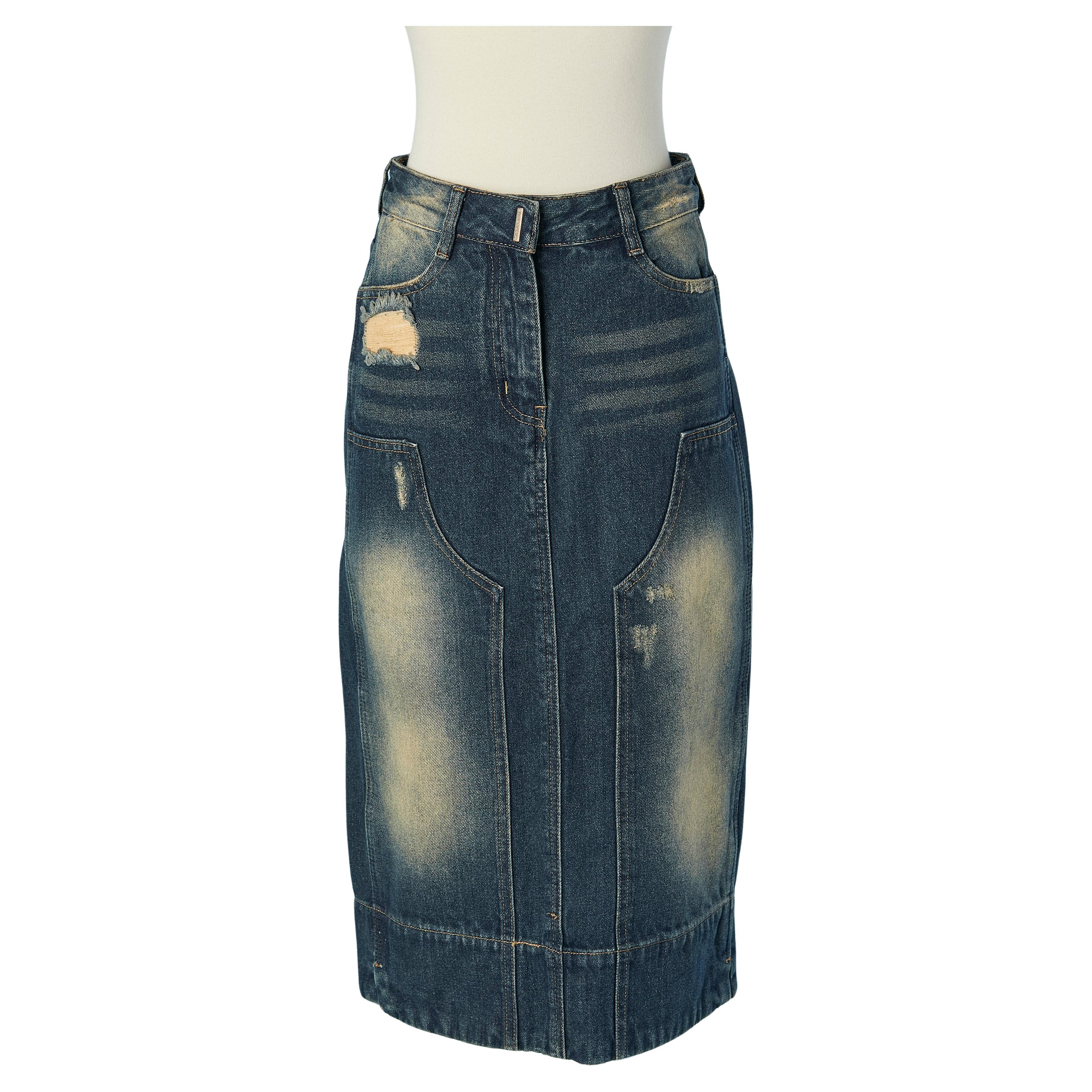 Gonna in denim "Destroy" GIVENCHY