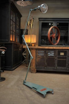 Desvil French Garage Articulated Floor Lampe, circa 1950