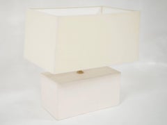 Desvres Manufacture, Pair of Rectangular Lamps in Plaster, France, circa 1950