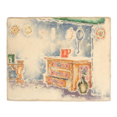 Deszo Pecsi Pilch (Hungarian, b. 1888 - d. 1949) "Red Pitcher" painting.