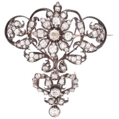 Detachable Victorian Diamond Brooch/Pendant, 1860s