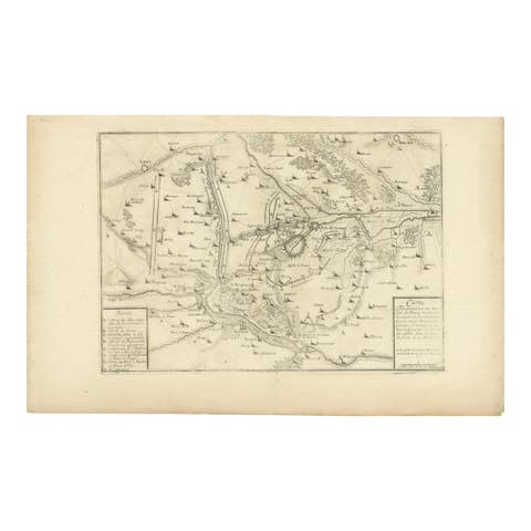Detailed 1720s Map – Siege of Douay and Lines of Circumvallation, France