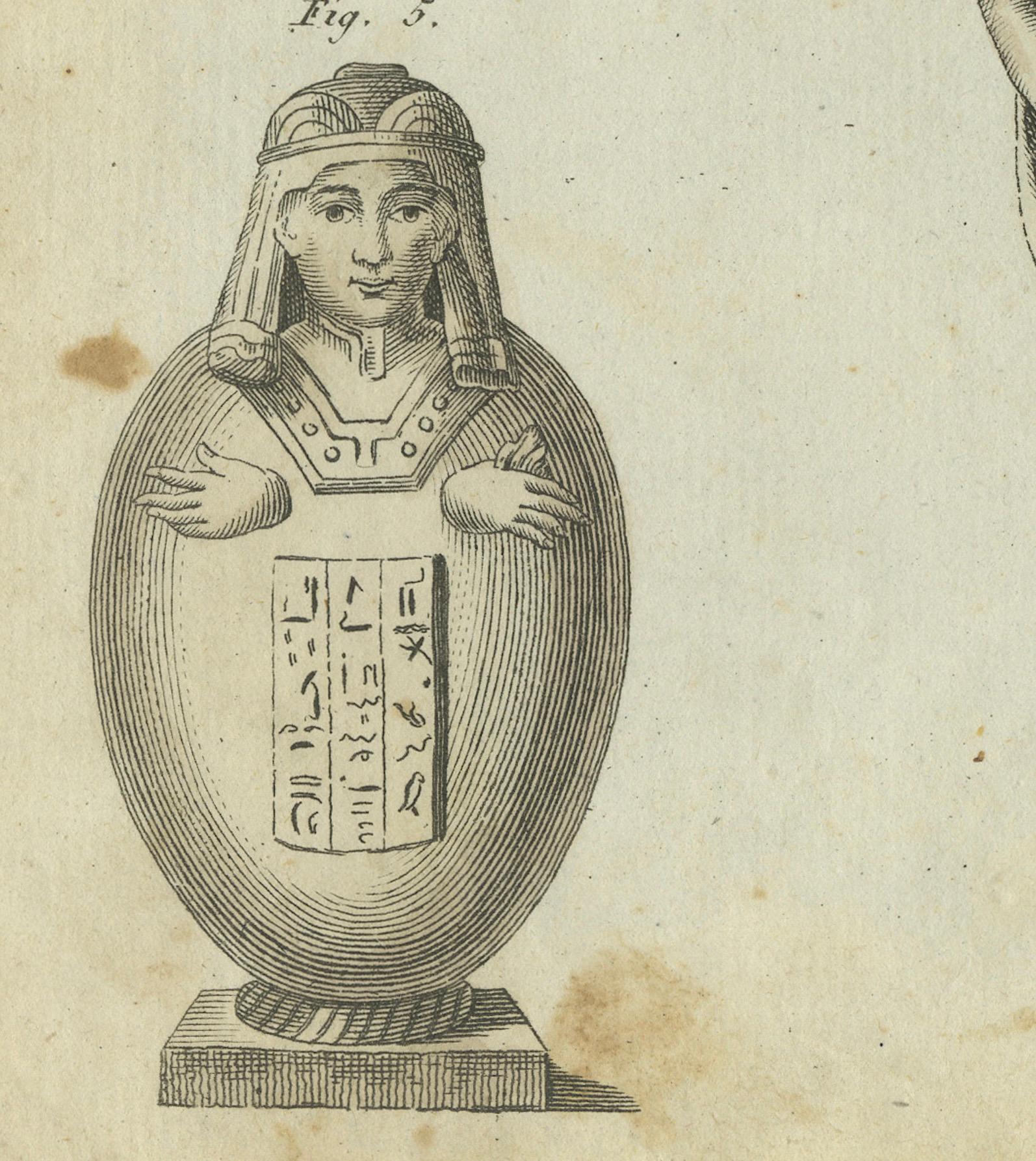Gravure détaillée de 1805 d'objets égyptiens et classiques anciens de Bertuch Bon état - En vente à Langweer, NL