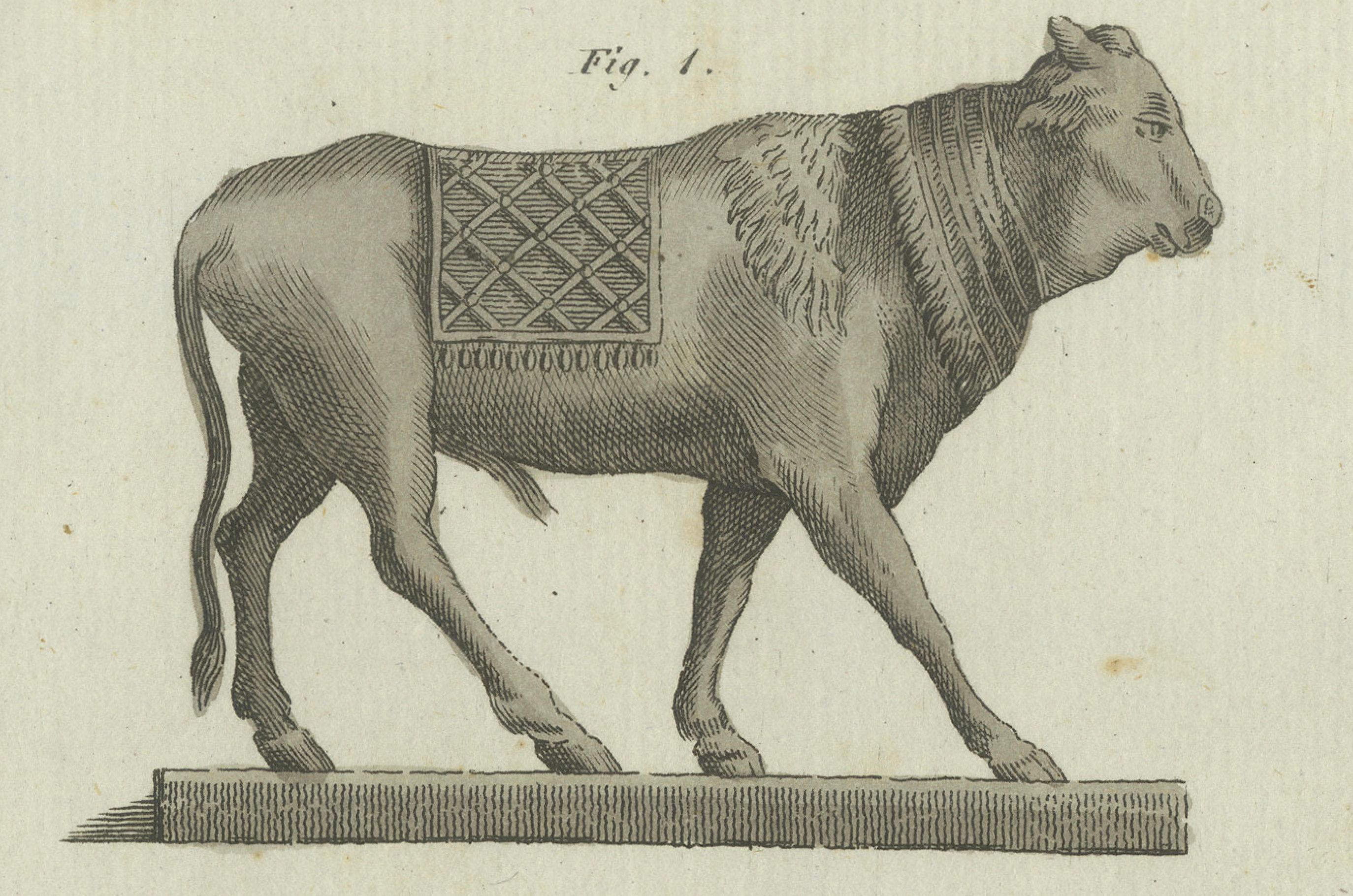 Gravure détaillée de 1805 d'objets égyptiens et classiques anciens de Bertuch en vente 2