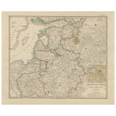 Carte détaillée de 1856 des Landes, de la Pologne et de la région de Moscou