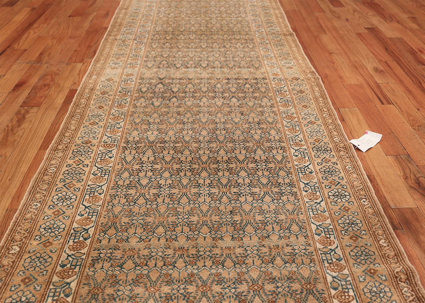 Detailed Alabaster Antique Persian Malayer Runner Rug. Size: 3 ft 7 in x 16 ft 2