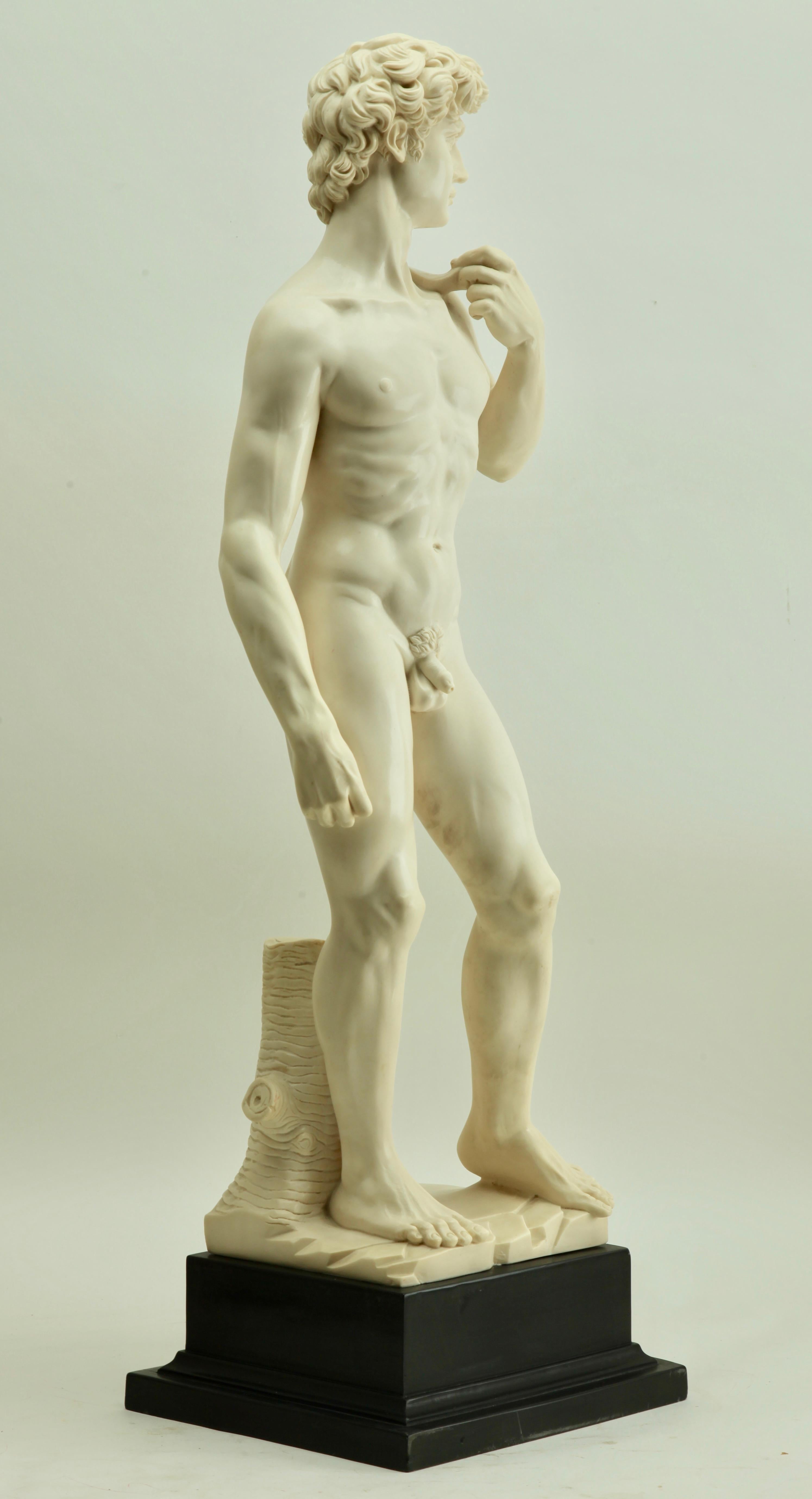 Late 20th Century Detailed and Stylized Roman Statue of the 'David' Sculpted by G Ruggeri