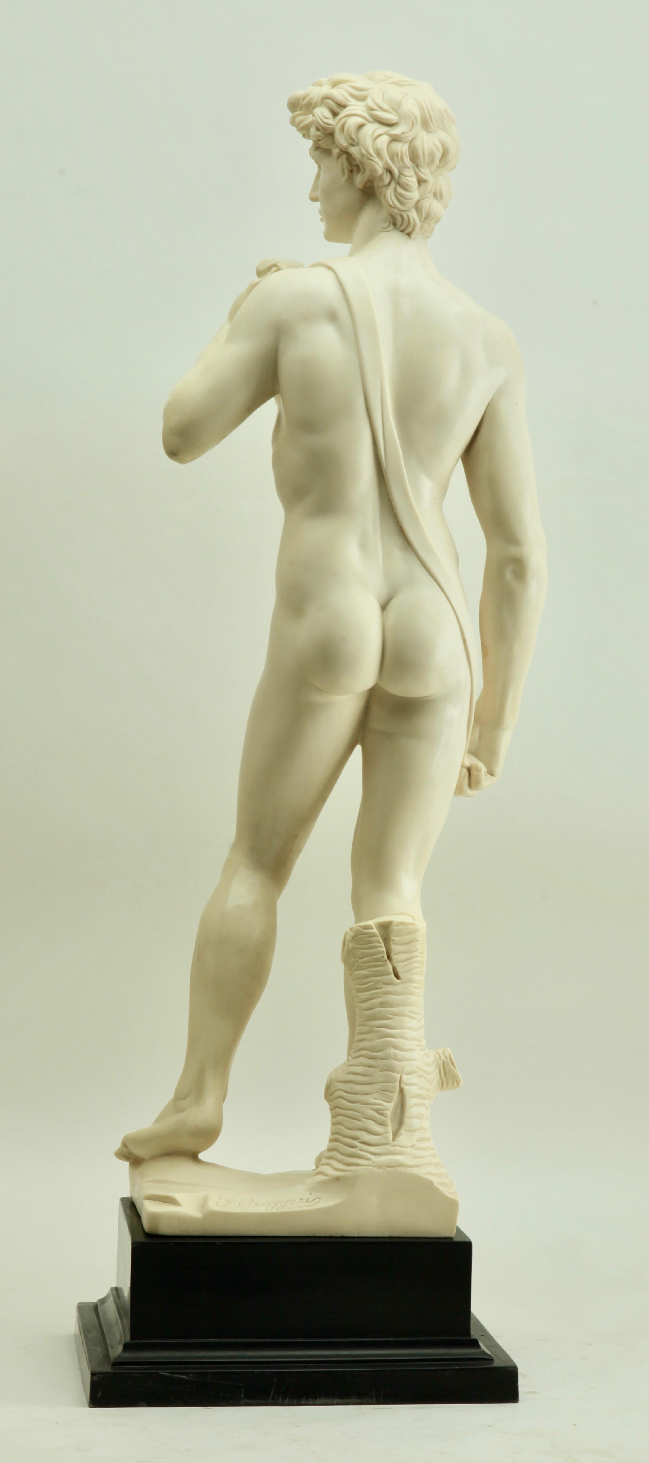 Resin Detailed and Stylized Roman Statue of the 'David' Sculpted by G Ruggeri