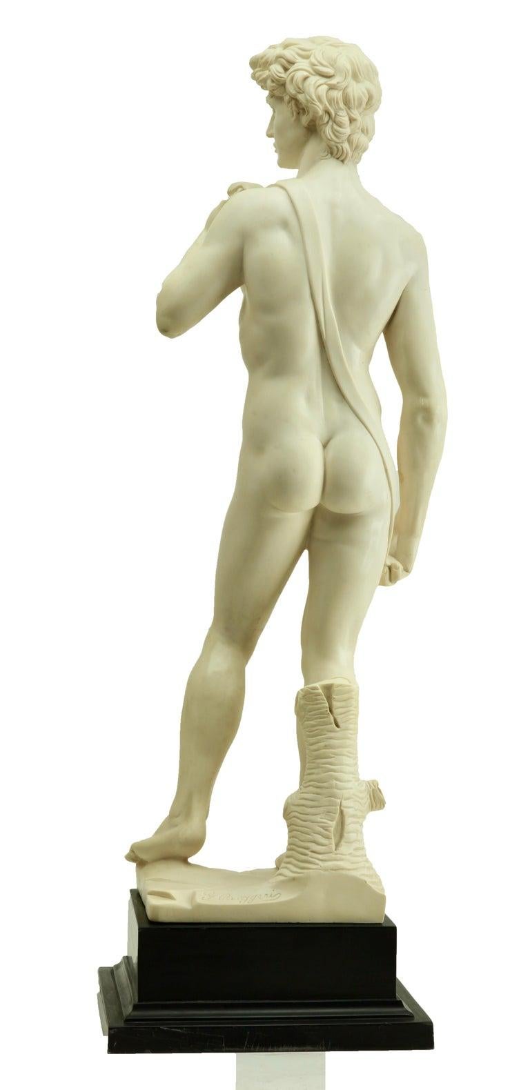 Detailed and Stylized Roman Statue of the 'David' Sculpted by G Ruggeri 1