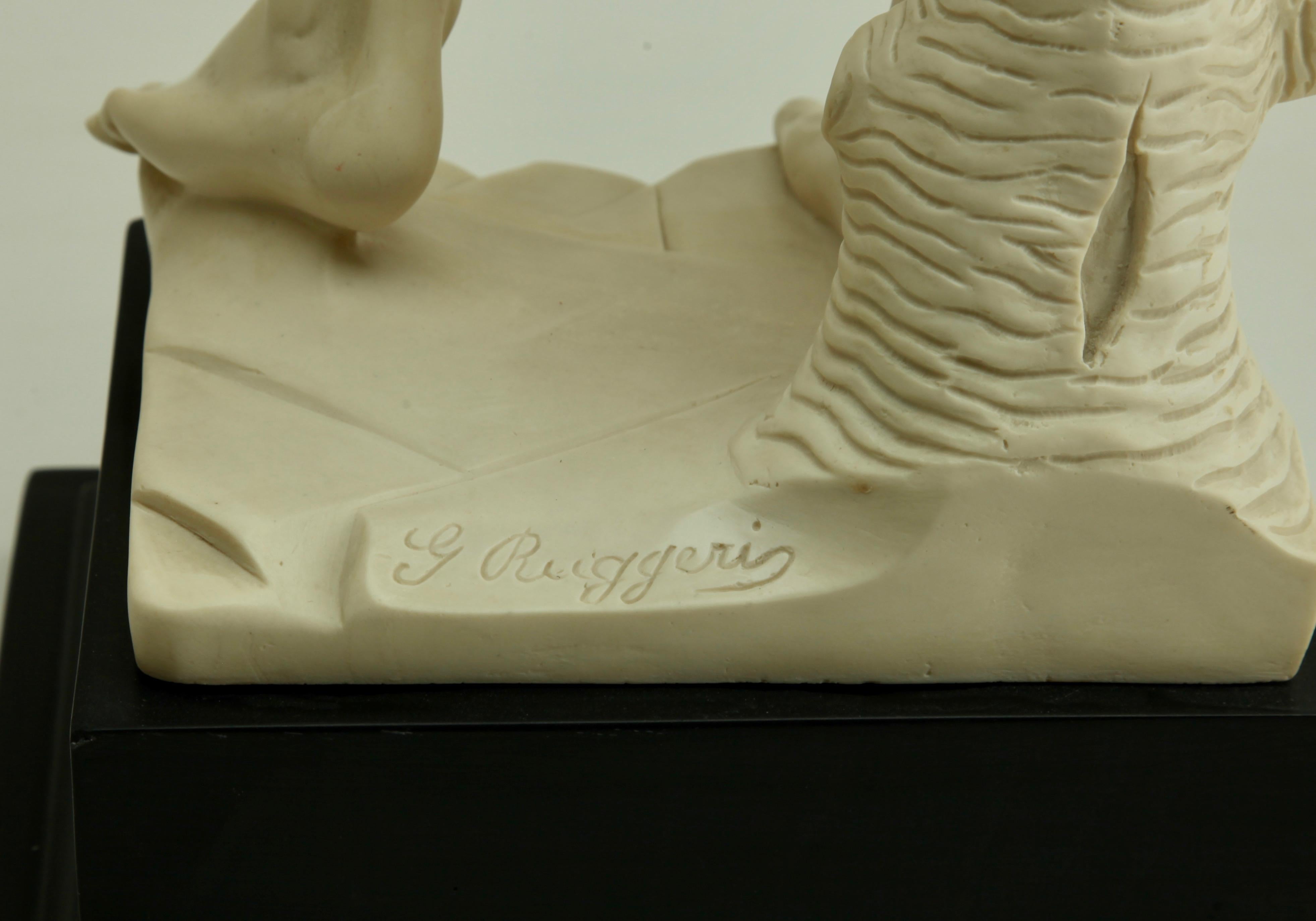 Detaillierte und stilisierte römische Statue des Davids, Skulptur von G Ruggeri (Ende des 20. Jahrhunderts)