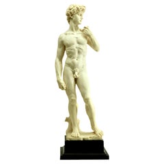 Vintage Detailed and Stylized Roman Statue of the 'David' Sculpted by G Ruggeri
