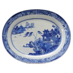 Detallado Paisaje Antiguo de Porcelana China de Qianlong, Siglo XVIII