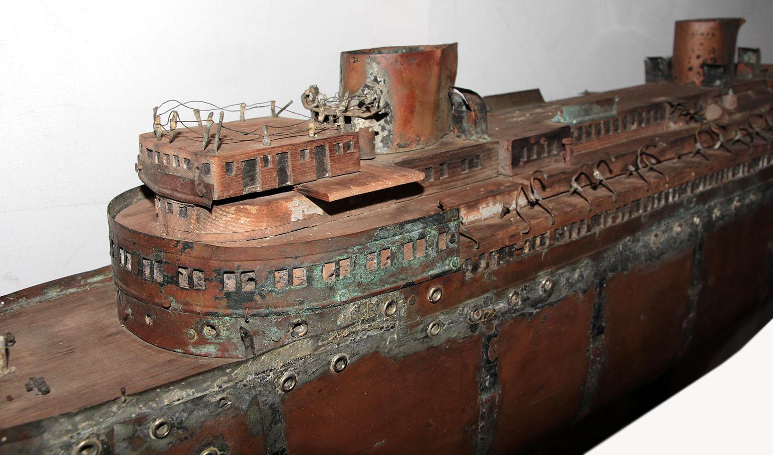 American Detailed Antique Copper Ship Model