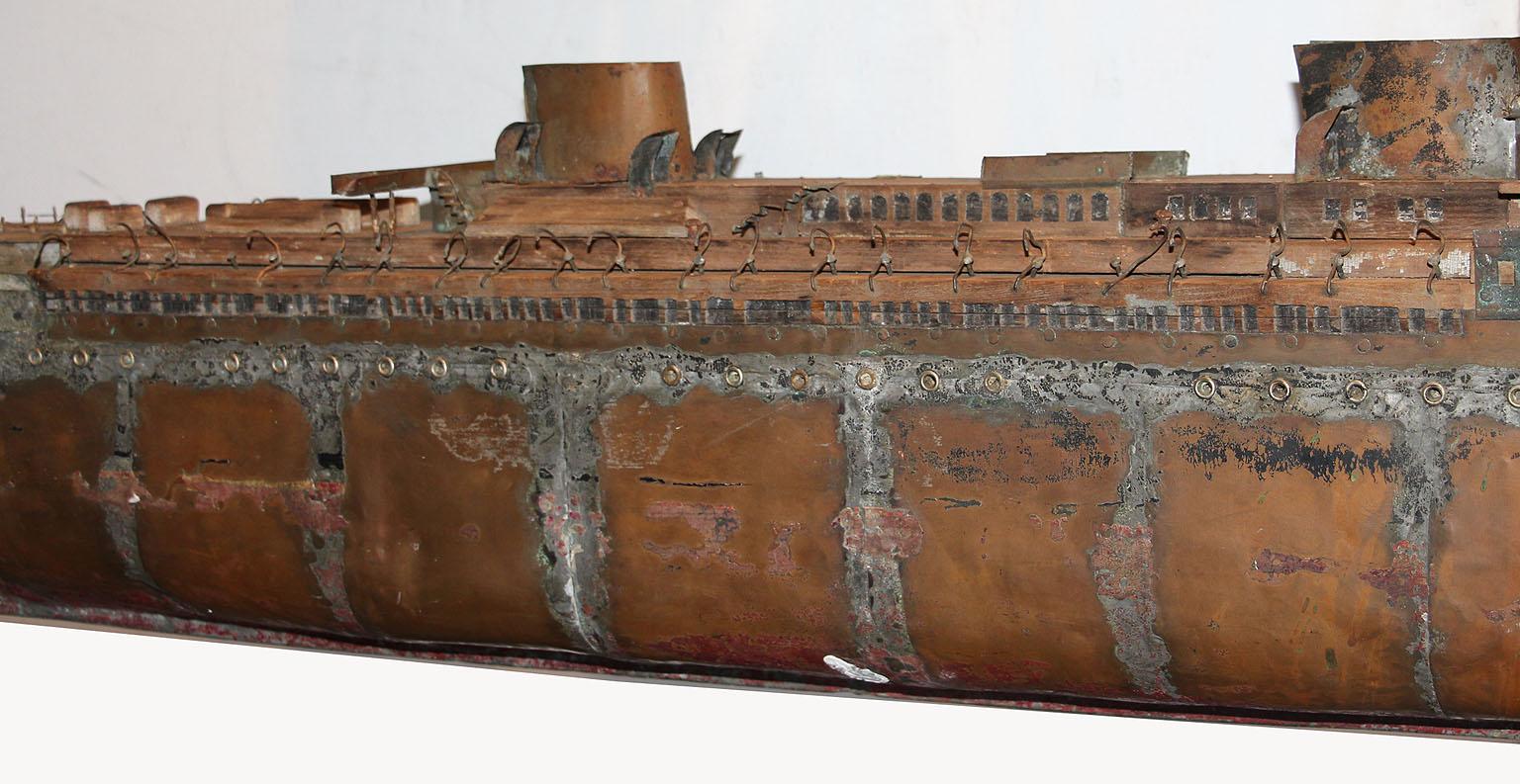 Detailed Antique Copper Ship Model 2