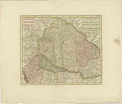 Detailed Antique Map of Hungary and Transylvania by Tirion, 1753
