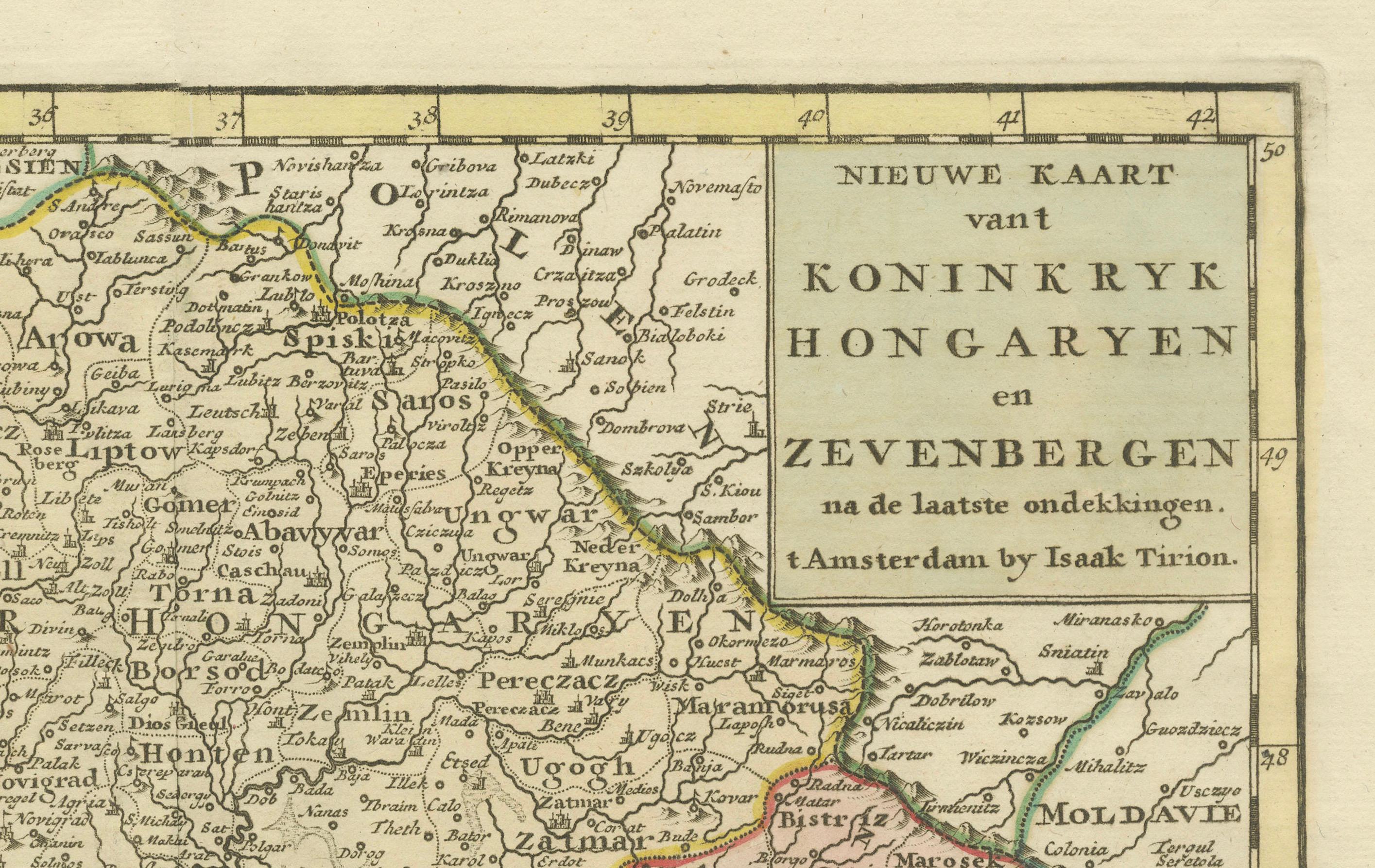 Detaillierte antike Karte von Ungarn und Transylvania von Tirion, 1753 (Mitte des 18. Jahrhunderts) im Angebot