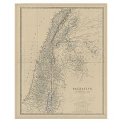 Detailed Antique Map of Palestine, 1882