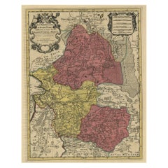 Mapa Antiguo Detallado de la Provincia de Overijssel en los Países Bajos, ca.1700