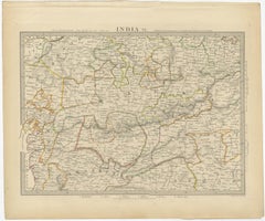 Detailed Antique Map of the Region of Malwa in India, 1833