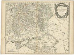 Detailed Antique Map of the Southern Part of European Russia and Ukraine, 1752