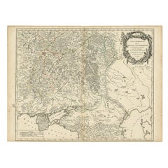 Detailed Antique Map of the Southern Part of European Russia and Ukraine, 1752