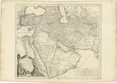 Detailed Original Antique Map of the Turkish Empire with Arabia, 1778