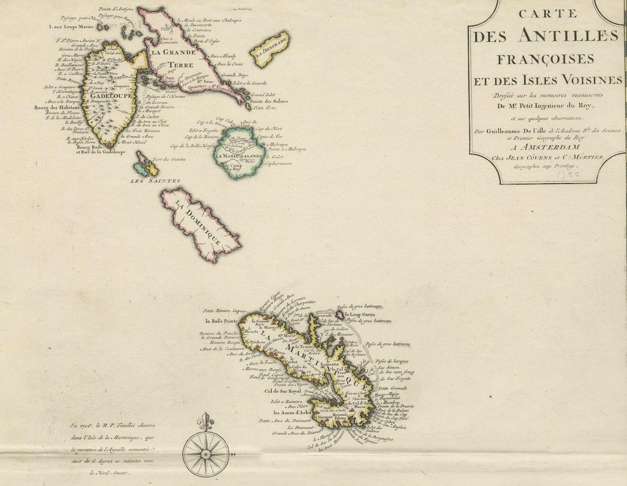 carte detaillee des iles caraibes