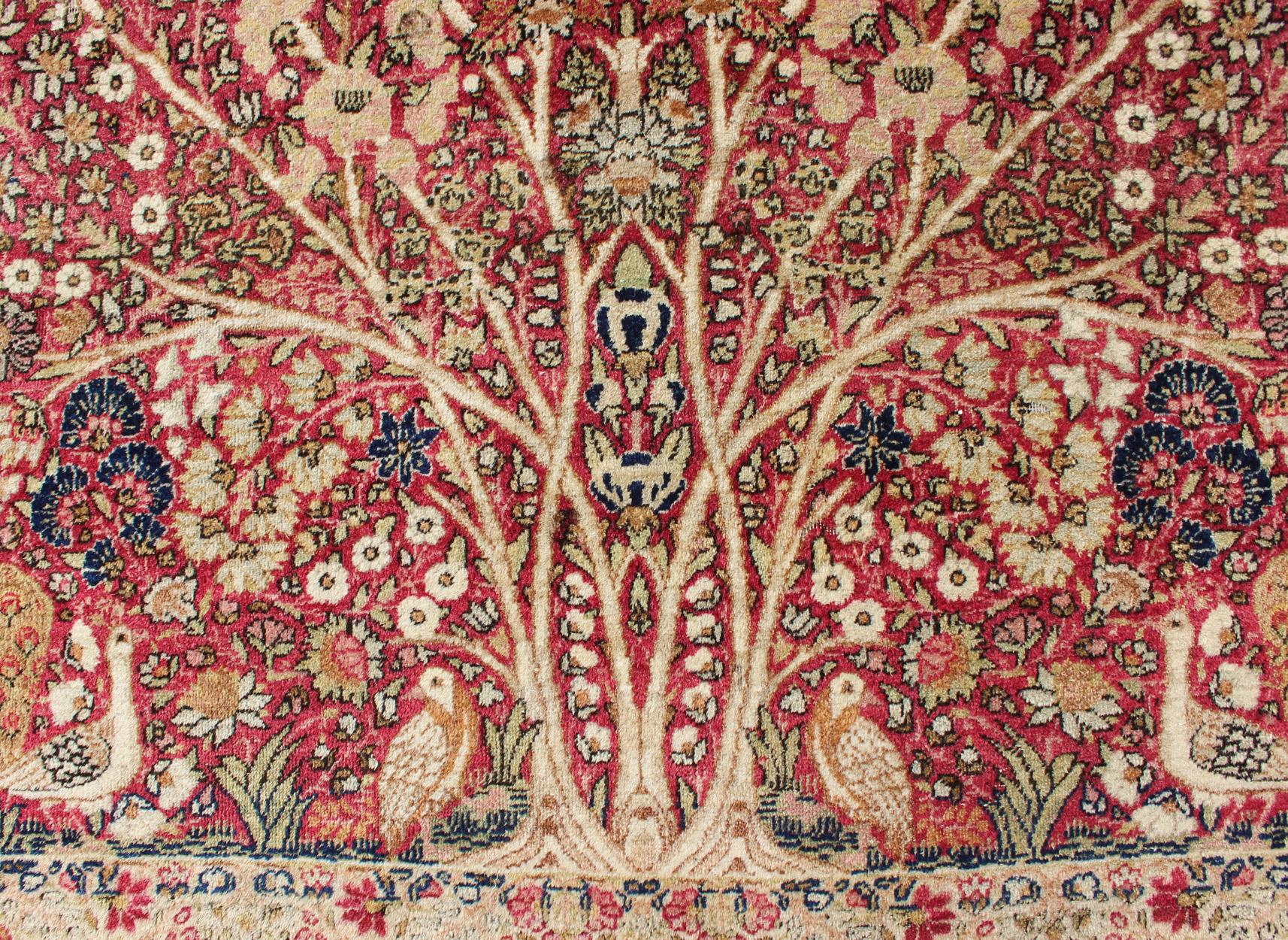 Very Fine Antique Persian Lavar Kerman Rug with Intricate Floral Design  For Sale 6