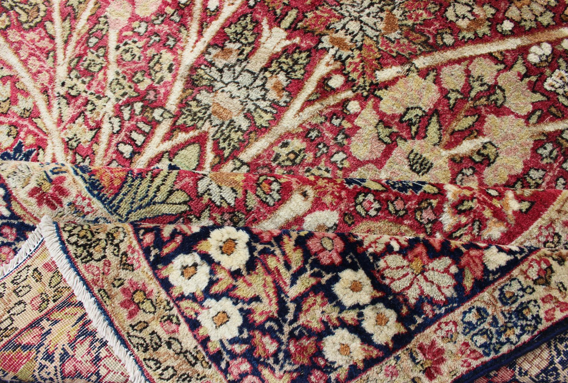 Very Fine Antique Persian Lavar Kerman Rug with Intricate Floral Design  For Sale 8