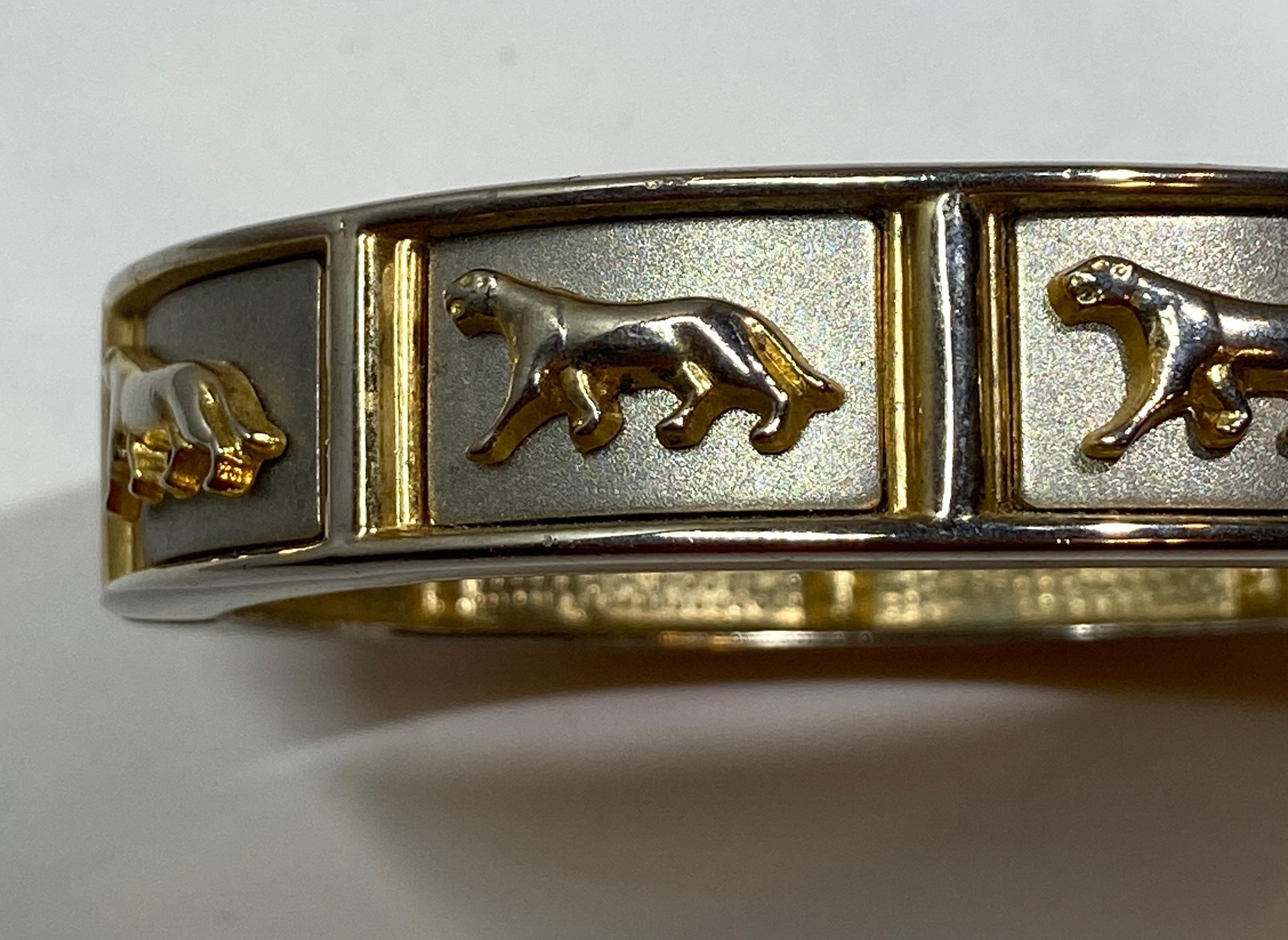 Detailed Baroque Polished Gold And Silver Hardware Bracelet For Sale 3