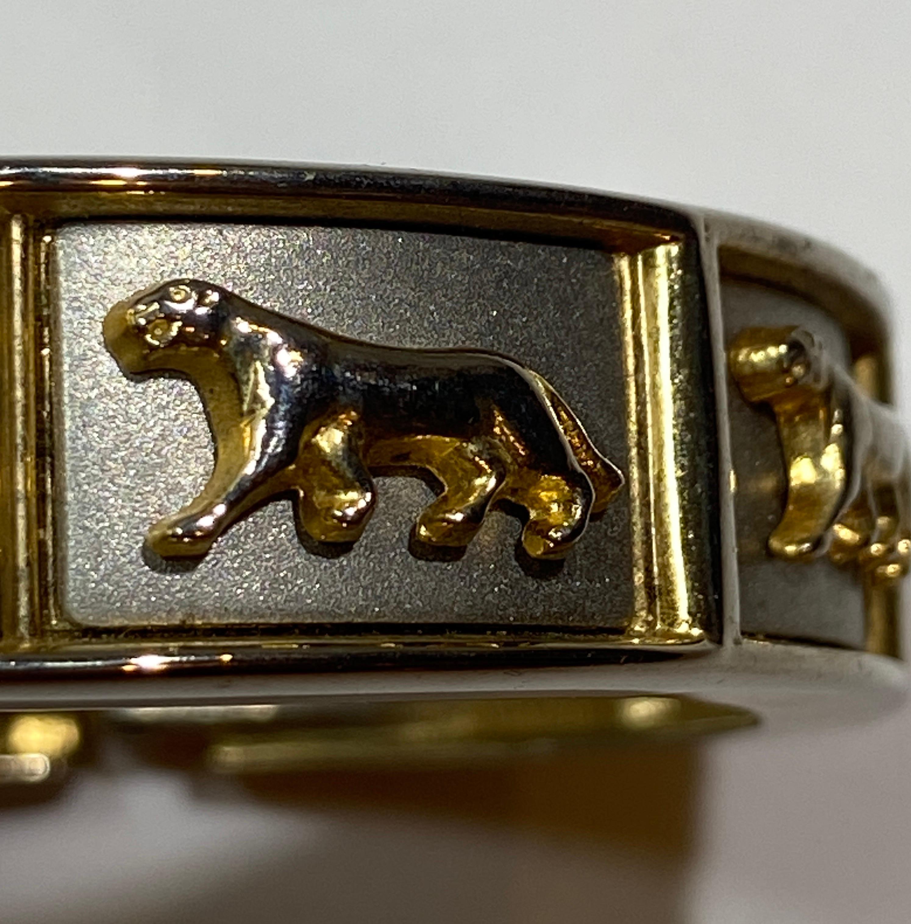 Detailed Baroque Polished Gold And Silver Hardware Bracelet For Sale 1