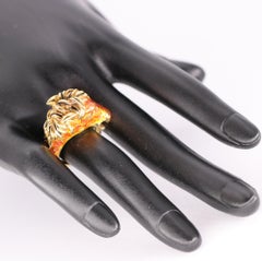 Detailed Enamel Horse Ring by Frascarolo with Ruby Eyes