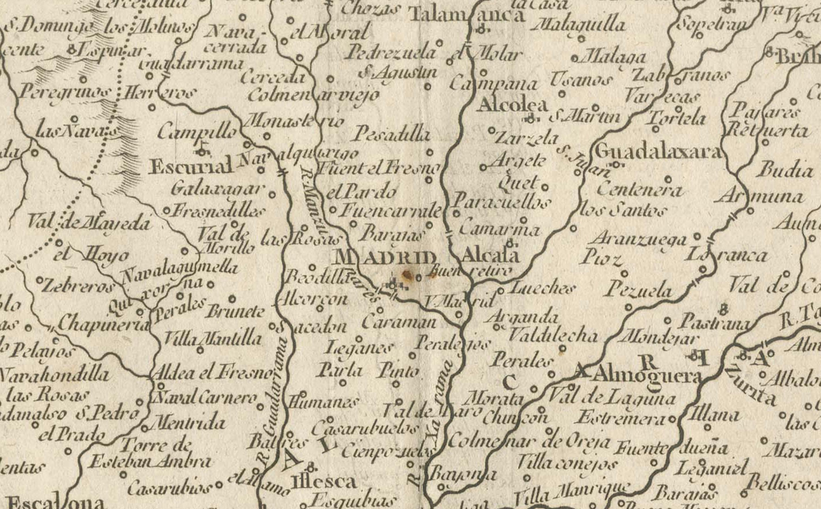 Detailed Engraving Highlighting Key Regions of Southern Spain and Castile, 1752 For Sale 1