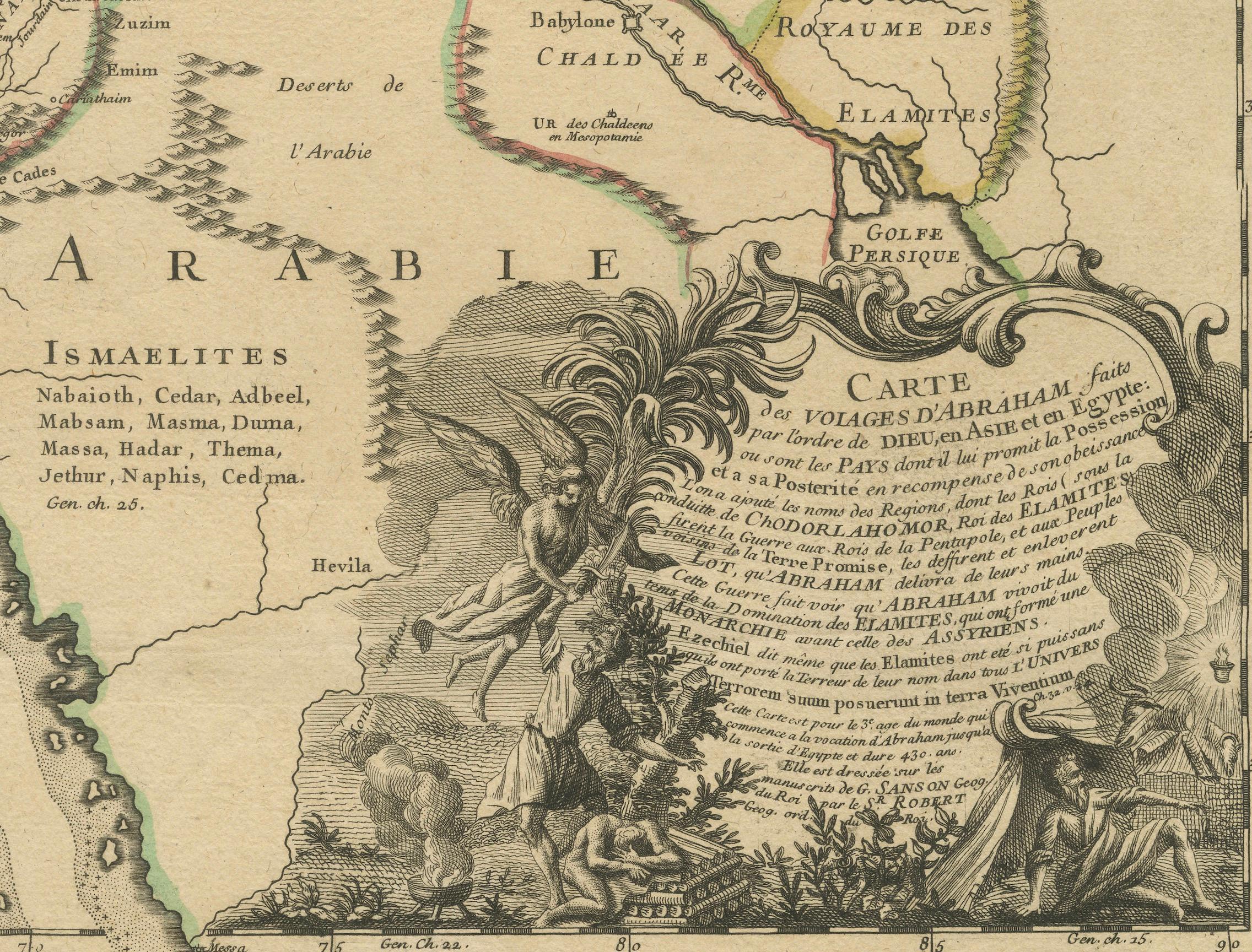 Detailed Map of Arabian Peninsula and Canaan, Highlighting Biblical Territories For Sale 1