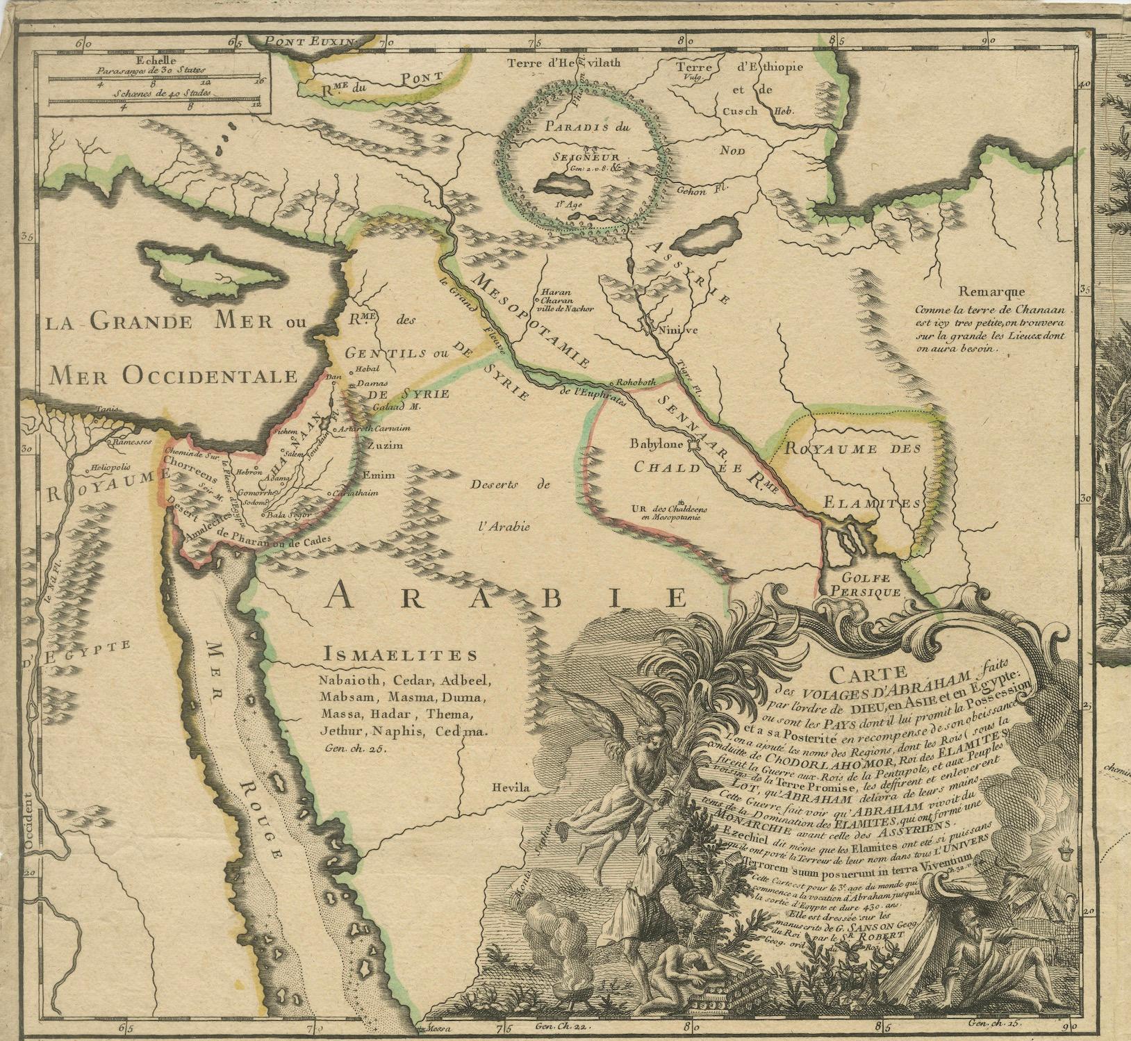 Detailed Map of Arabian Peninsula and Canaan, Highlighting Biblical Territories For Sale 2