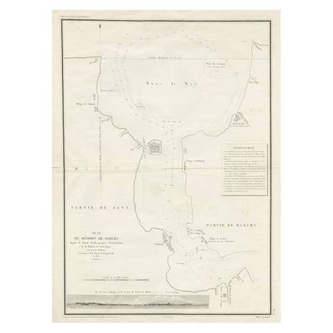 Detailed Map of the Madura Strait, between Java & Madura Island, Indonesia, 1825