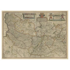 Carte ancienne détaillée de la région de Picardy en France, 1657
