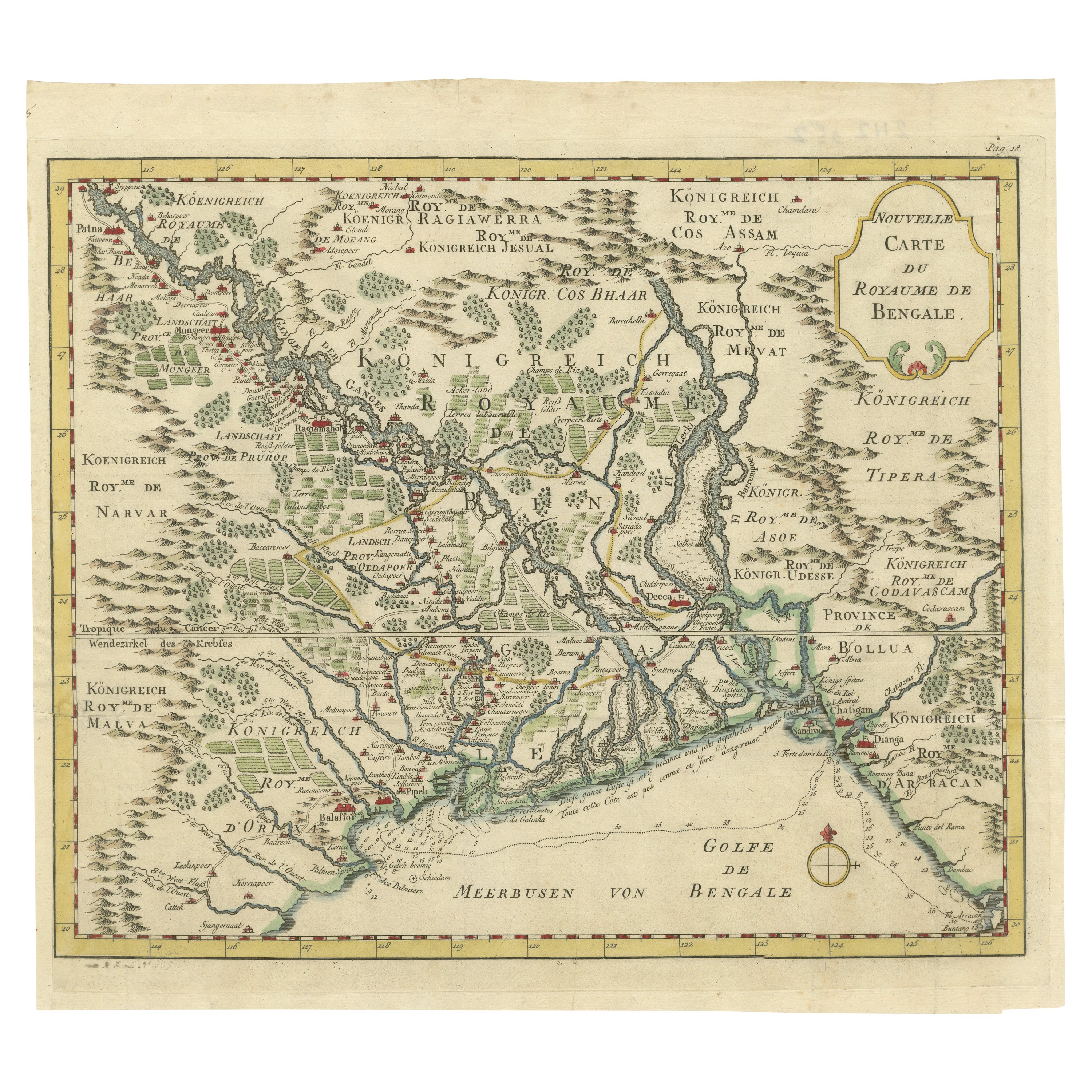 Detailed Regional Map of the Gulf of Bengal and the Lower Ganges River, ca.1750
