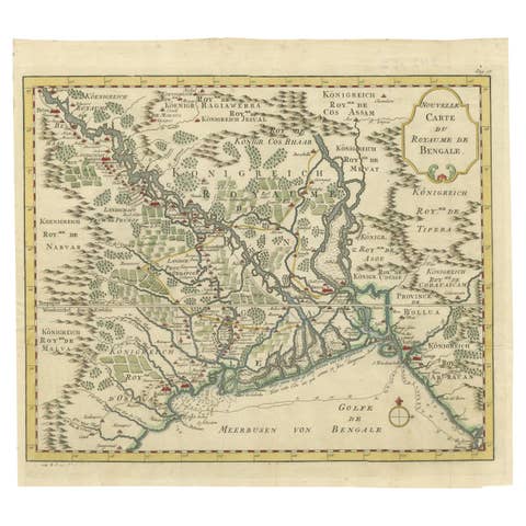 Detailed Regional Map of the Gulf of Bengal and the Lower Ganges River, ca.1750
